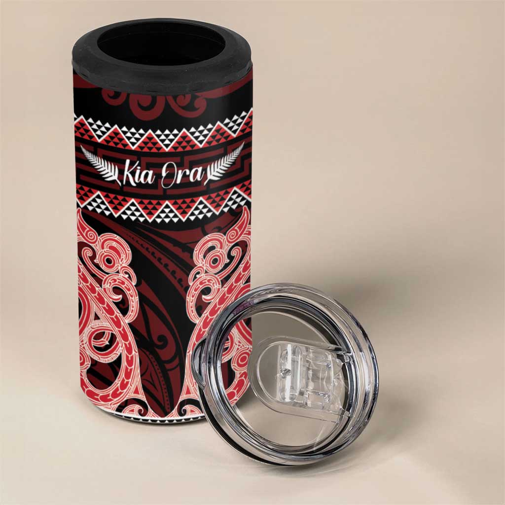 Kia Ora New Zealand 4 in 1 Can Cooler Tumbler Maori Language Week Whero Taniko Motif - Vibe Hoodie