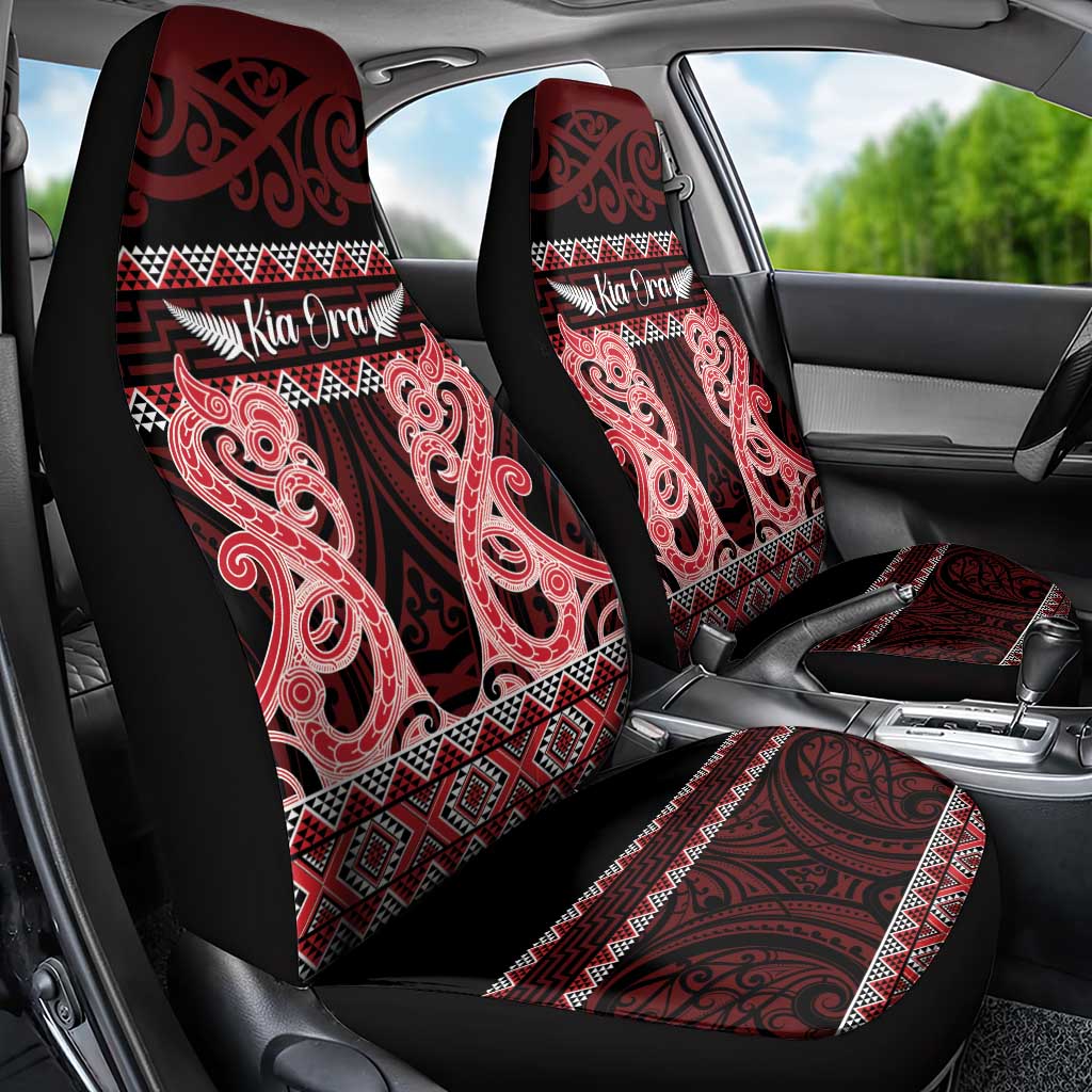 Kia Ora New Zealand Car Seat Cover Maori Language Week Whero Taniko Motif - Vibe Hoodie