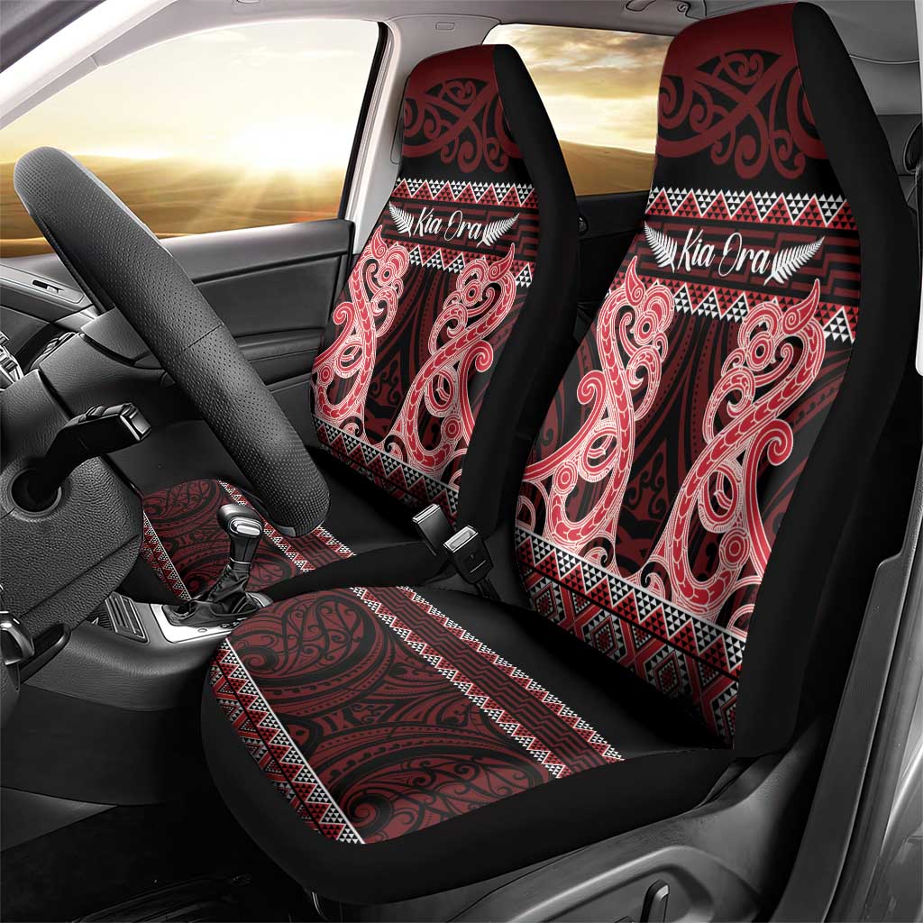 Kia Ora New Zealand Car Seat Cover Maori Language Week Whero Taniko Motif - Vibe Hoodie