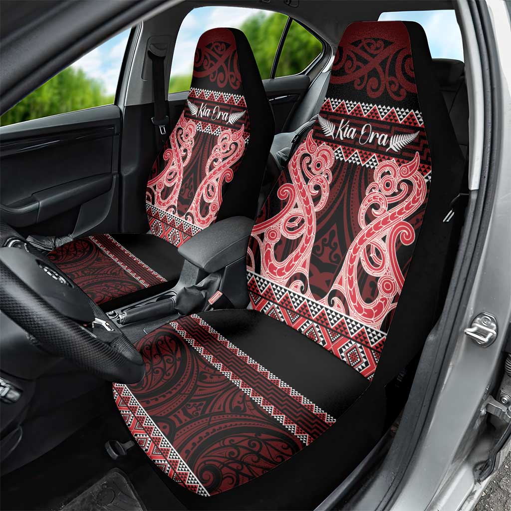 Kia Ora New Zealand Car Seat Cover Maori Language Week Whero Taniko Motif - Vibe Hoodie