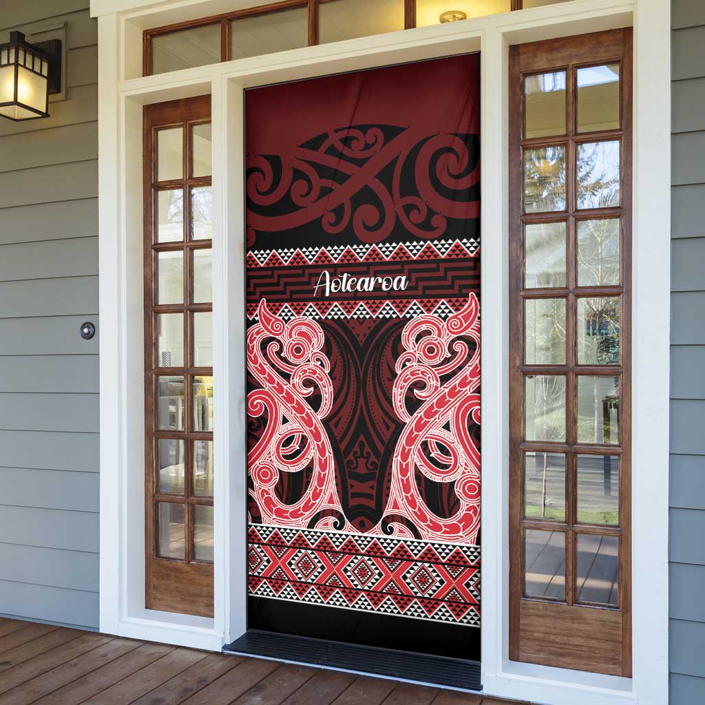 Kia Ora New Zealand Door Cover Maori Language Week Whero Taniko Motif - Vibe Hoodie