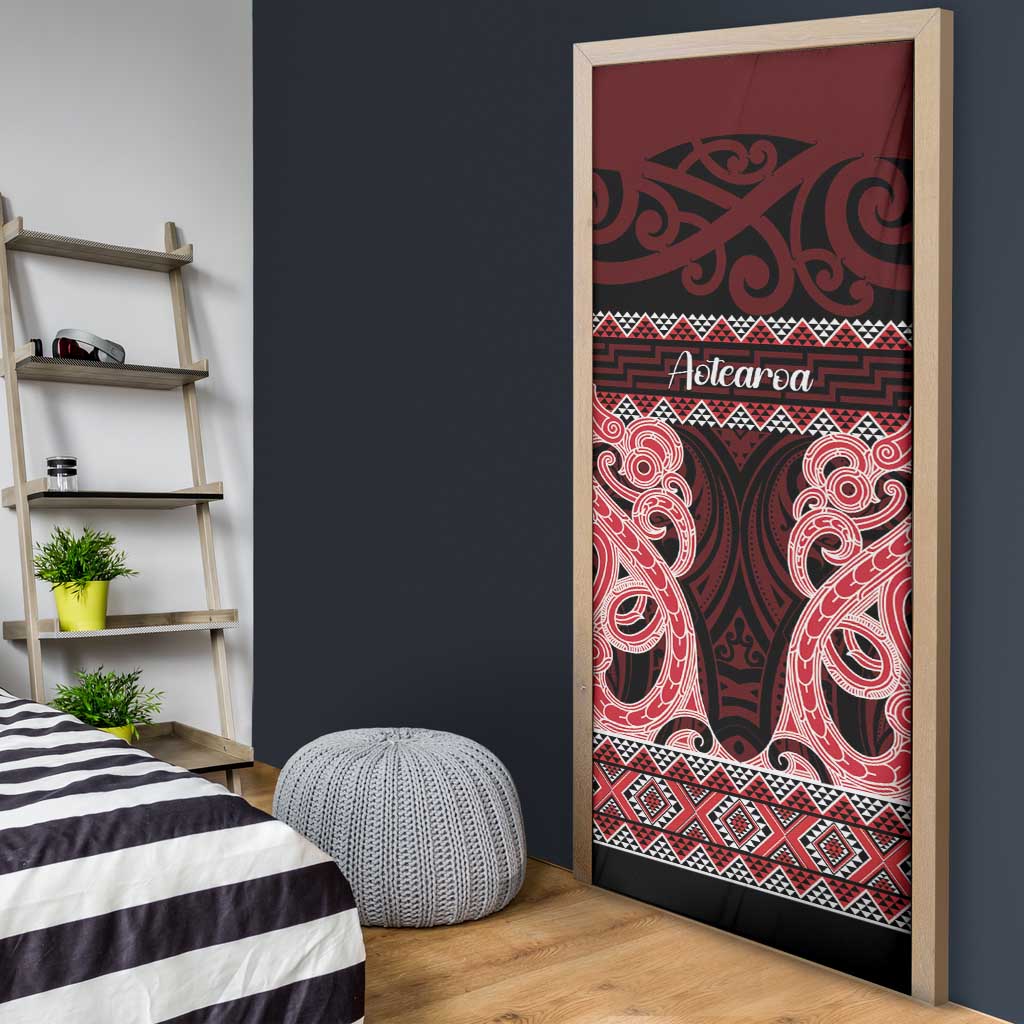 Kia Ora New Zealand Door Cover Maori Language Week Whero Taniko Motif - Vibe Hoodie