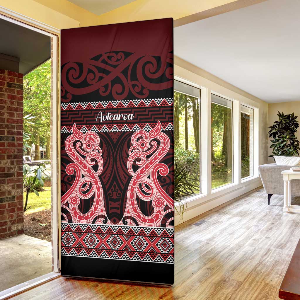 Kia Ora New Zealand Door Cover Maori Language Week Whero Taniko Motif - Vibe Hoodie