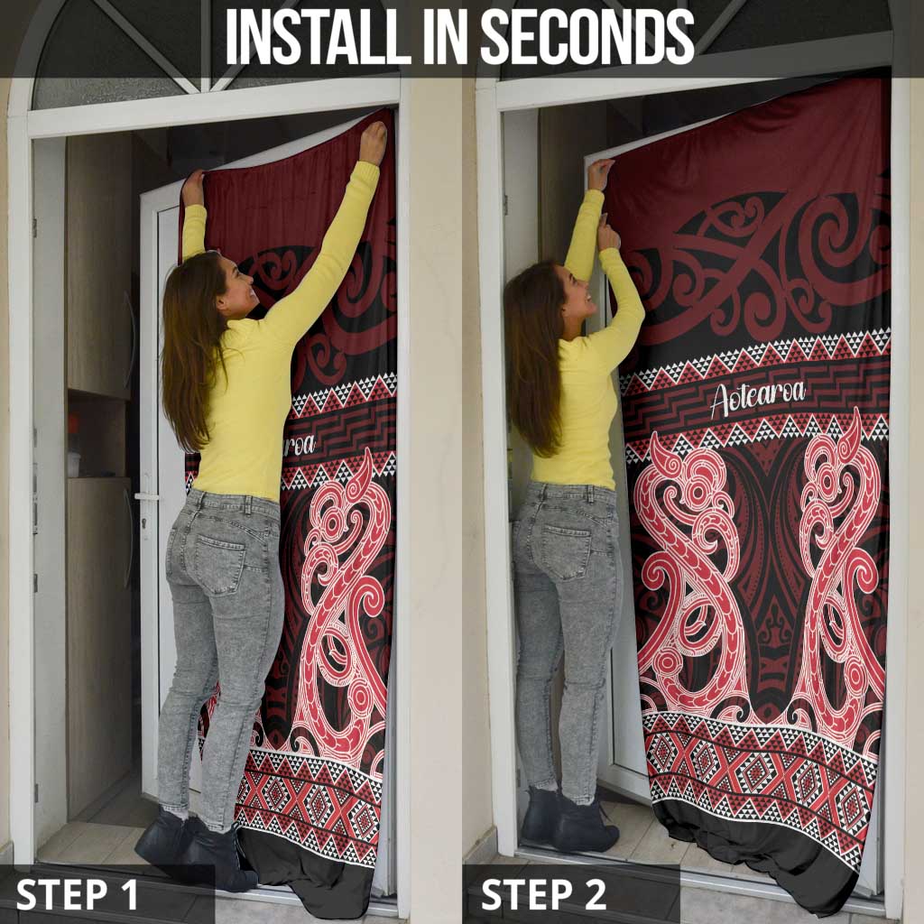 Kia Ora New Zealand Door Cover Maori Language Week Whero Taniko Motif - Vibe Hoodie