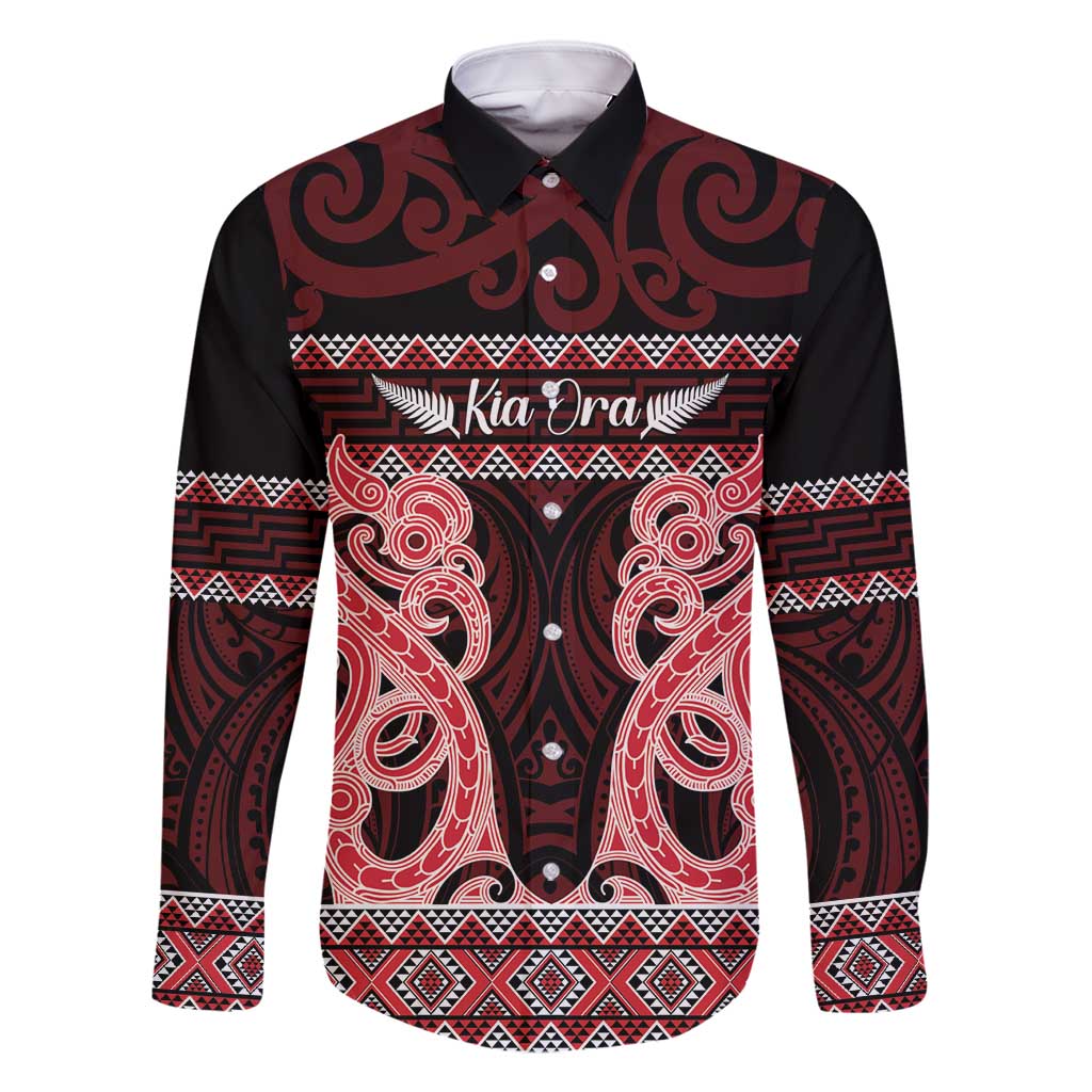 Kia Ora New Zealand Family Matching Mermaid Dress and Hawaiian Shirt Maori Language Week Whero Taniko Motif - Vibe Hoodie