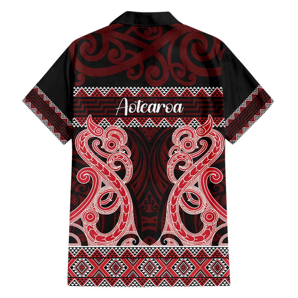 Kia Ora New Zealand Family Matching Short Sleeve Bodycon Dress and Hawaiian Shirt Maori Language Week Whero Taniko Motif - Vibe Hoodie