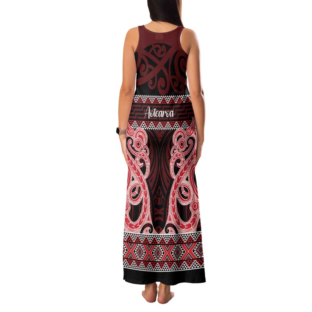 Kia Ora New Zealand Family Matching Tank Maxi Dress and Hawaiian Shirt Maori Language Week Whero Taniko Motif - Vibe Hoodie