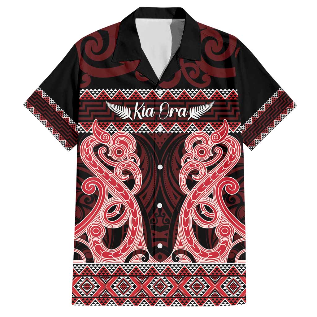 Kia Ora New Zealand Hawaiian Shirt Maori Language Week Whero Taniko Motif - Vibe Hoodie