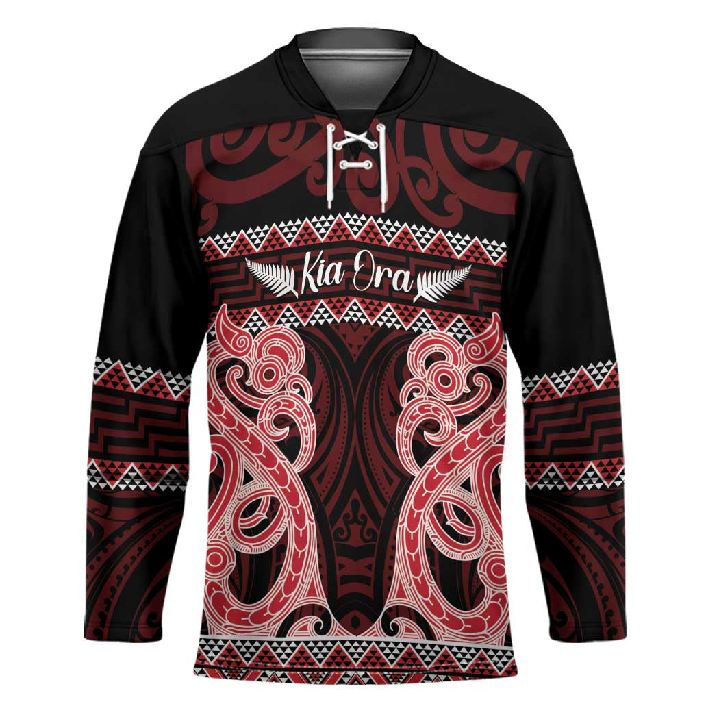 Kia Ora New Zealand Hockey Jersey Maori Language Week Whero Taniko Motif - Vibe Hoodie