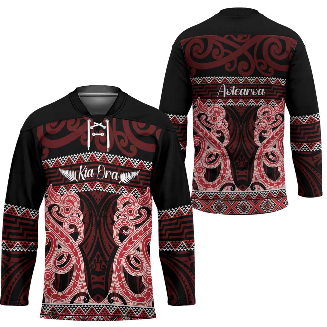 Kia Ora New Zealand Hockey Jersey Maori Language Week Whero Taniko Motif - Vibe Hoodie