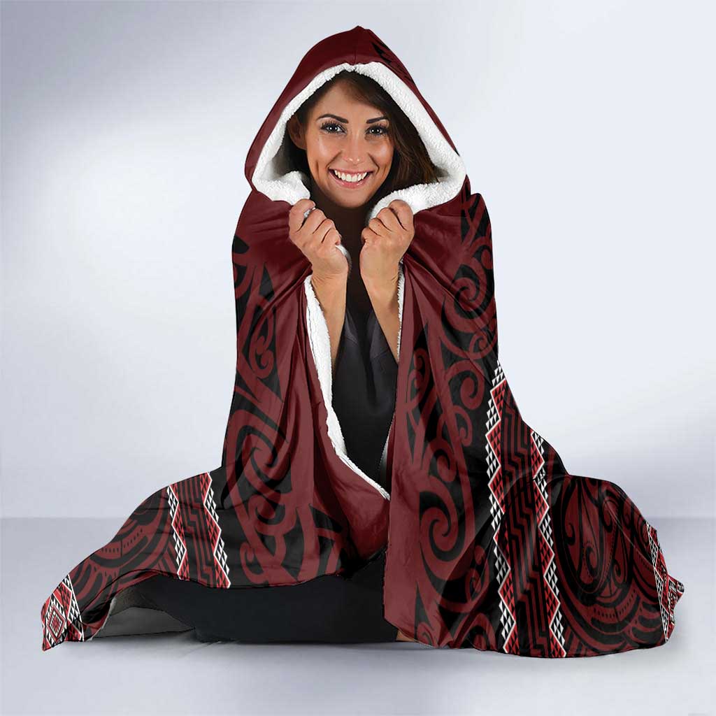Kia Ora New Zealand Hooded Blanket Maori Language Week Whero Taniko Motif - Vibe Hoodie