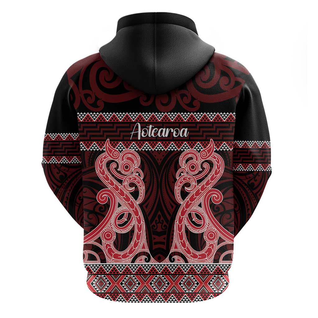Kia Ora New Zealand Hoodie Maori Language Week Whero Taniko Motif - Vibe Hoodie
