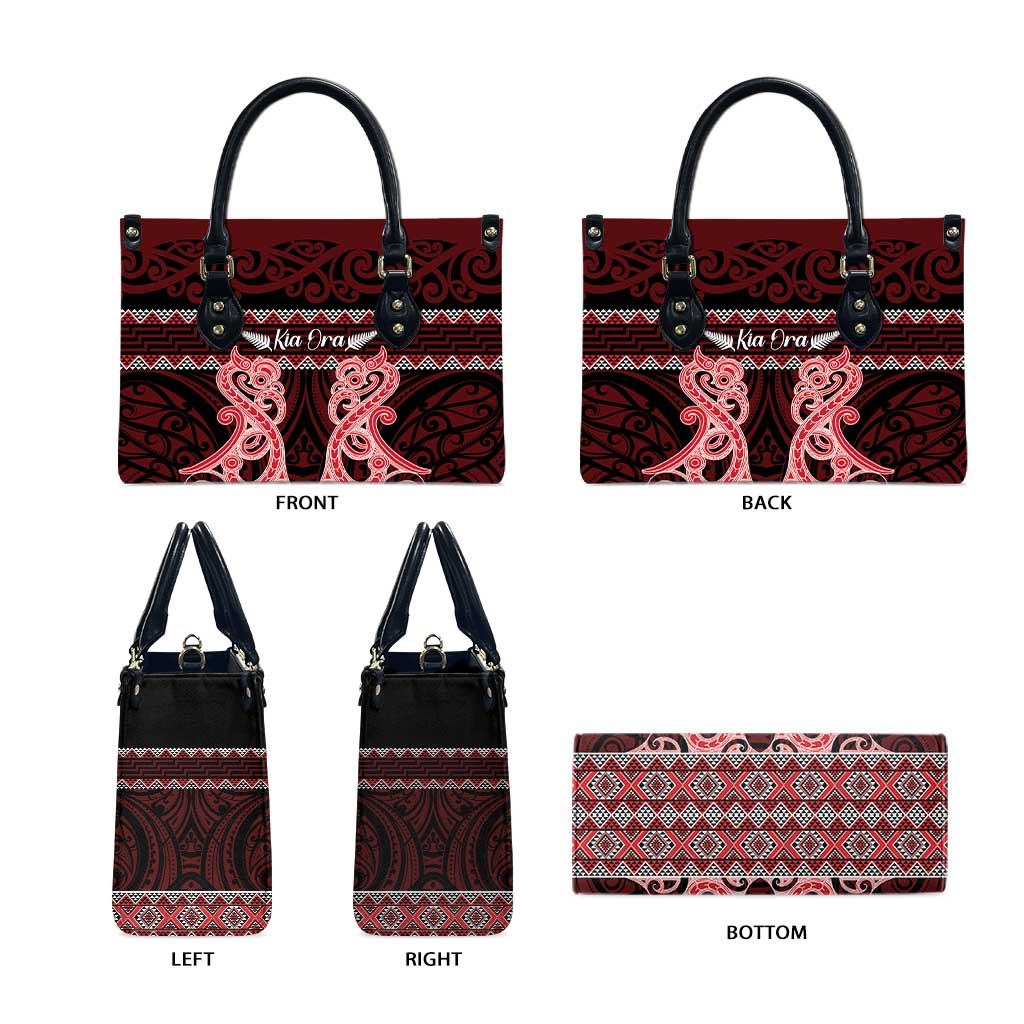 Kia Ora New Zealand Leather Bag Maori Language Week Whero Taniko Motif - Vibe Hoodie