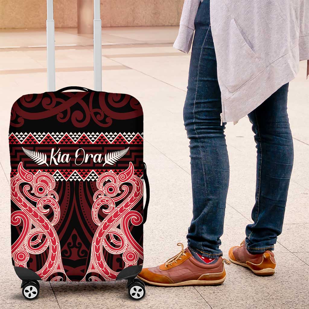 Kia Ora New Zealand Luggage Cover Maori Language Week Whero Taniko Motif - Vibe Hoodie