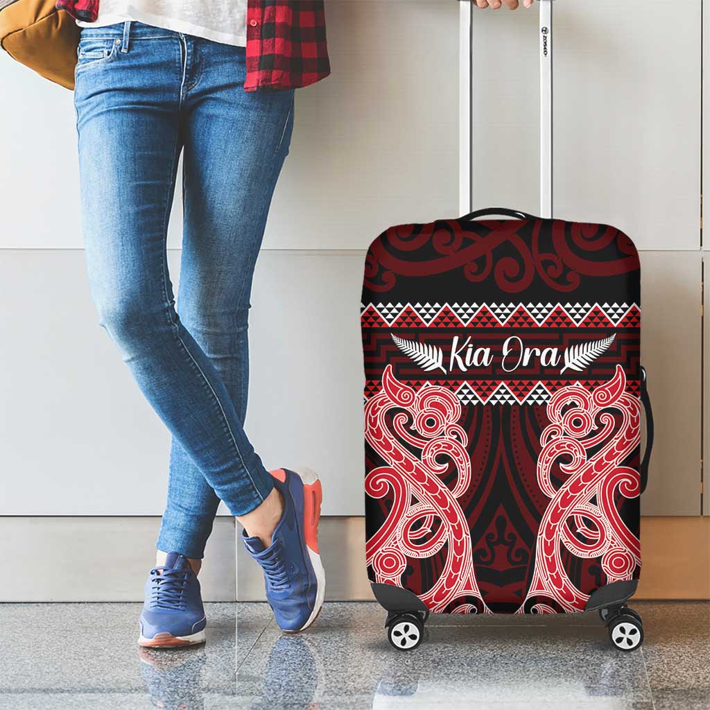 Kia Ora New Zealand Luggage Cover Maori Language Week Whero Taniko Motif - Vibe Hoodie