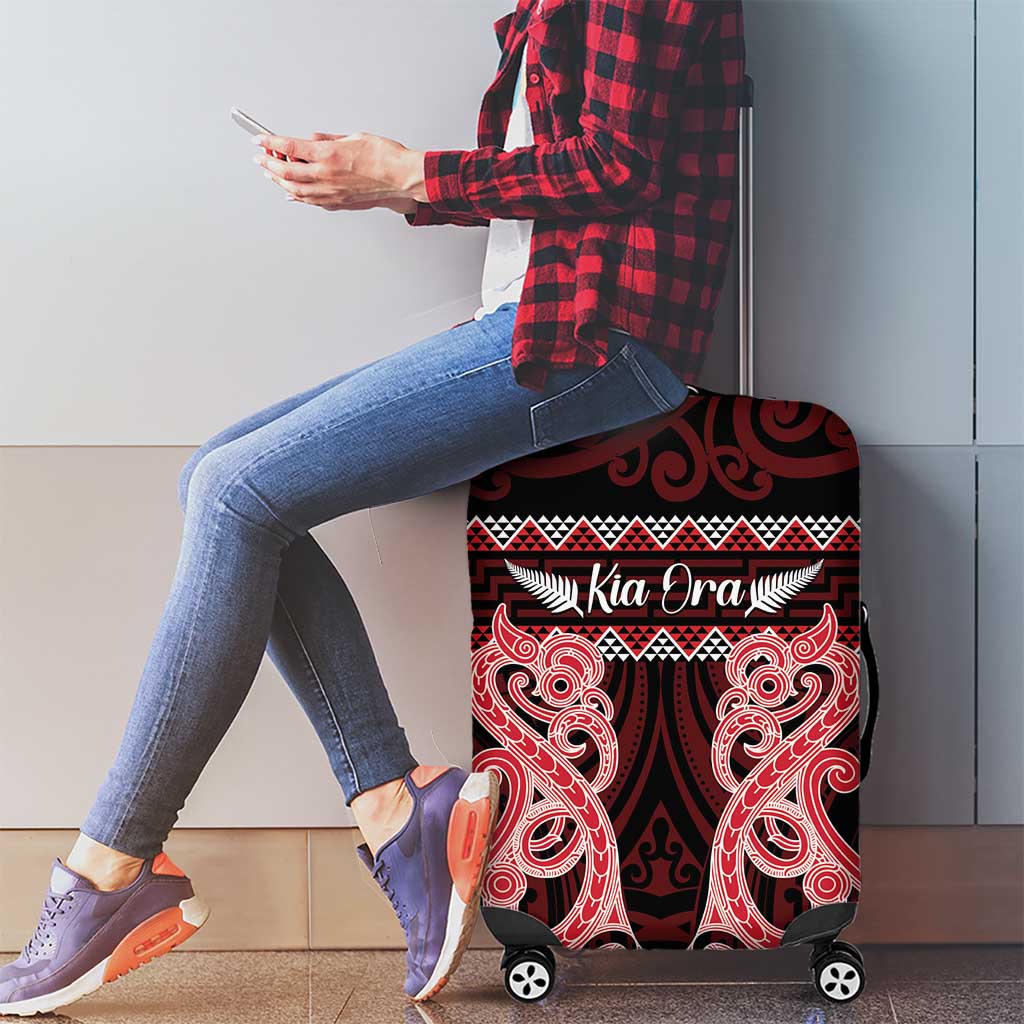 Kia Ora New Zealand Luggage Cover Maori Language Week Whero Taniko Motif - Vibe Hoodie