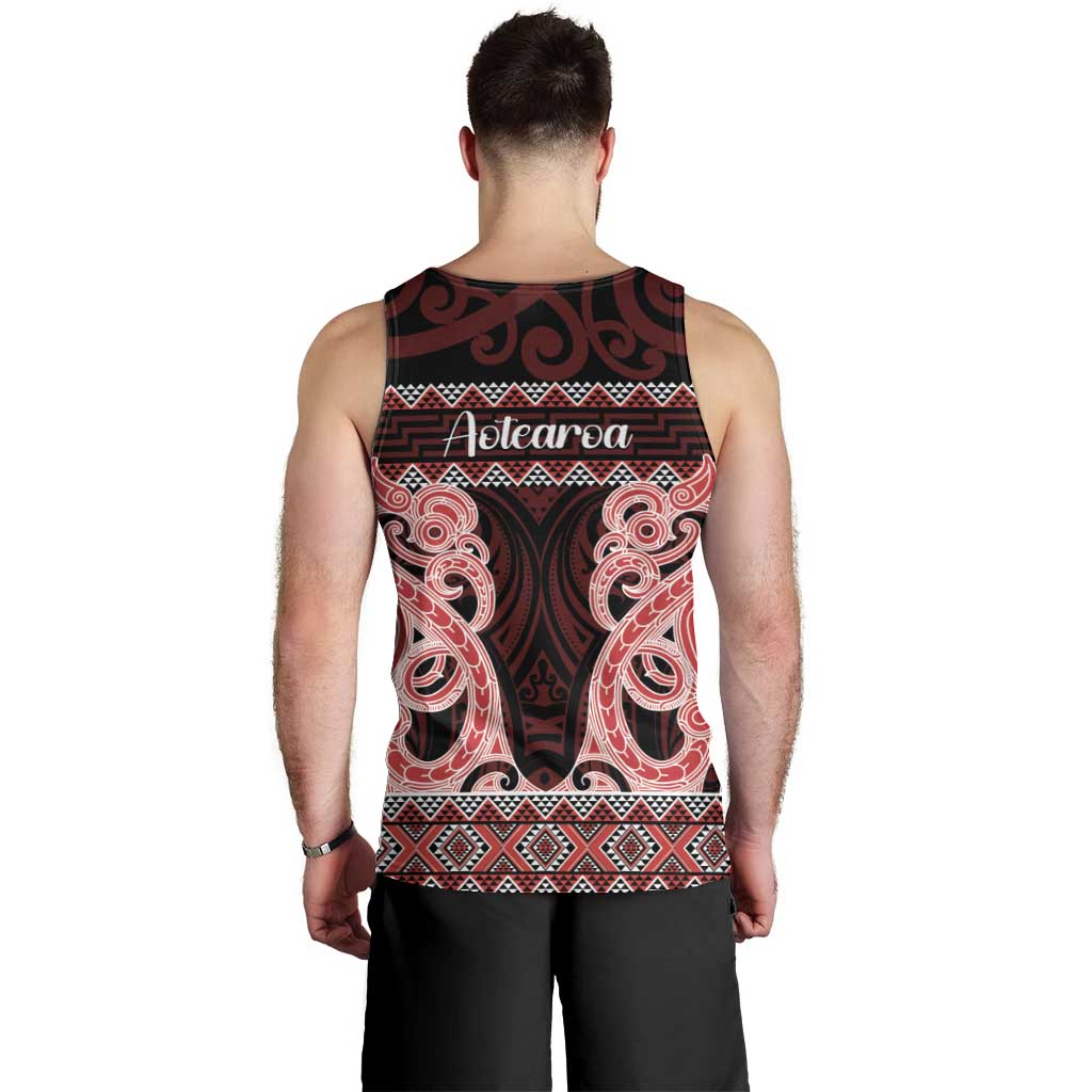 Kia Ora New Zealand Men Tank Top Maori Language Week Whero Taniko Motif - Vibe Hoodie