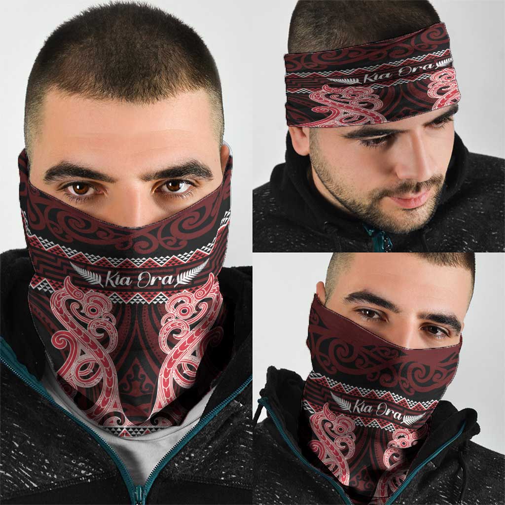 Kia Ora New Zealand Neck Gaiter Maori Language Week Whero Taniko Motif - Vibe Hoodie