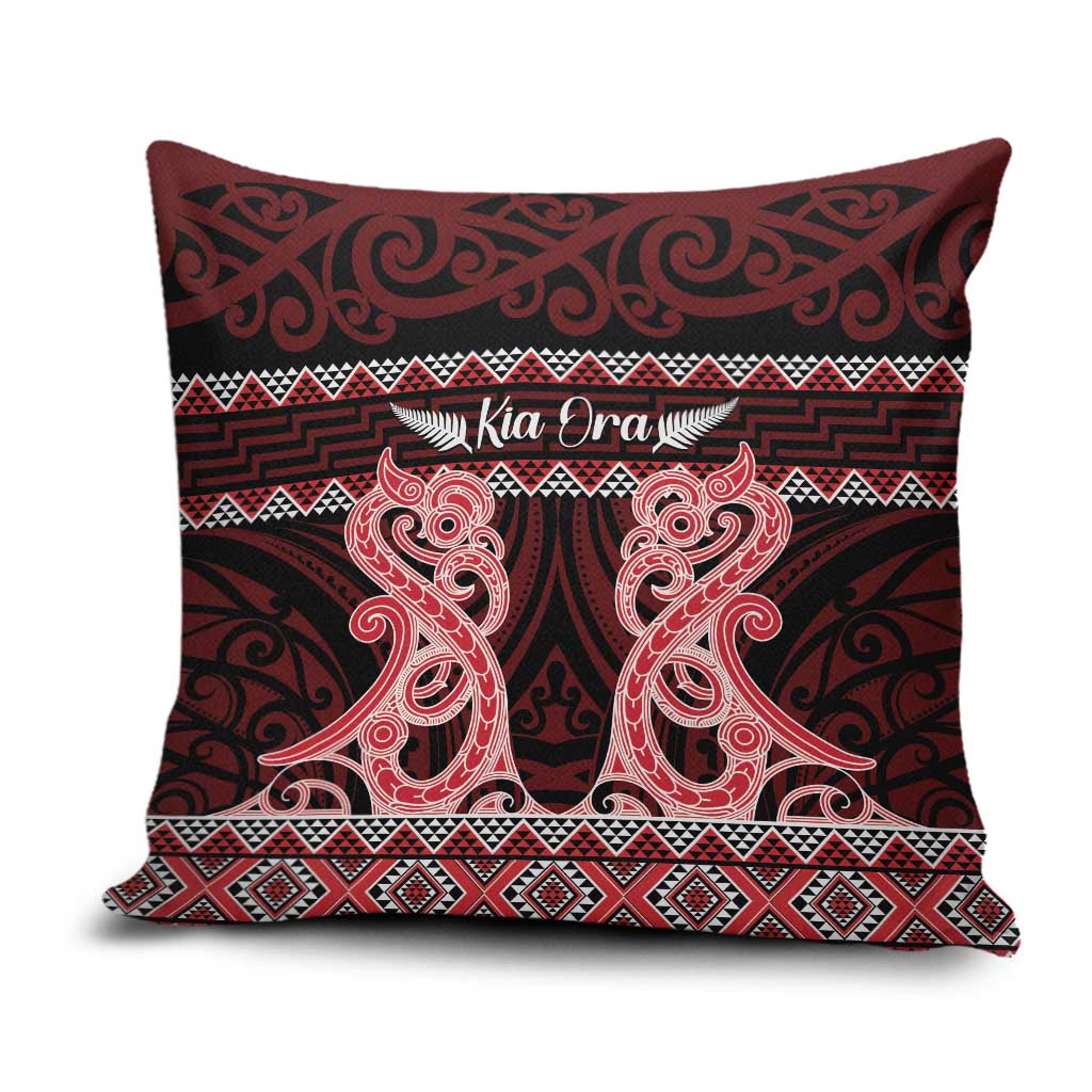 Kia Ora New Zealand Pillow Cover Maori Language Week Whero Taniko Motif - Vibe Hoodie