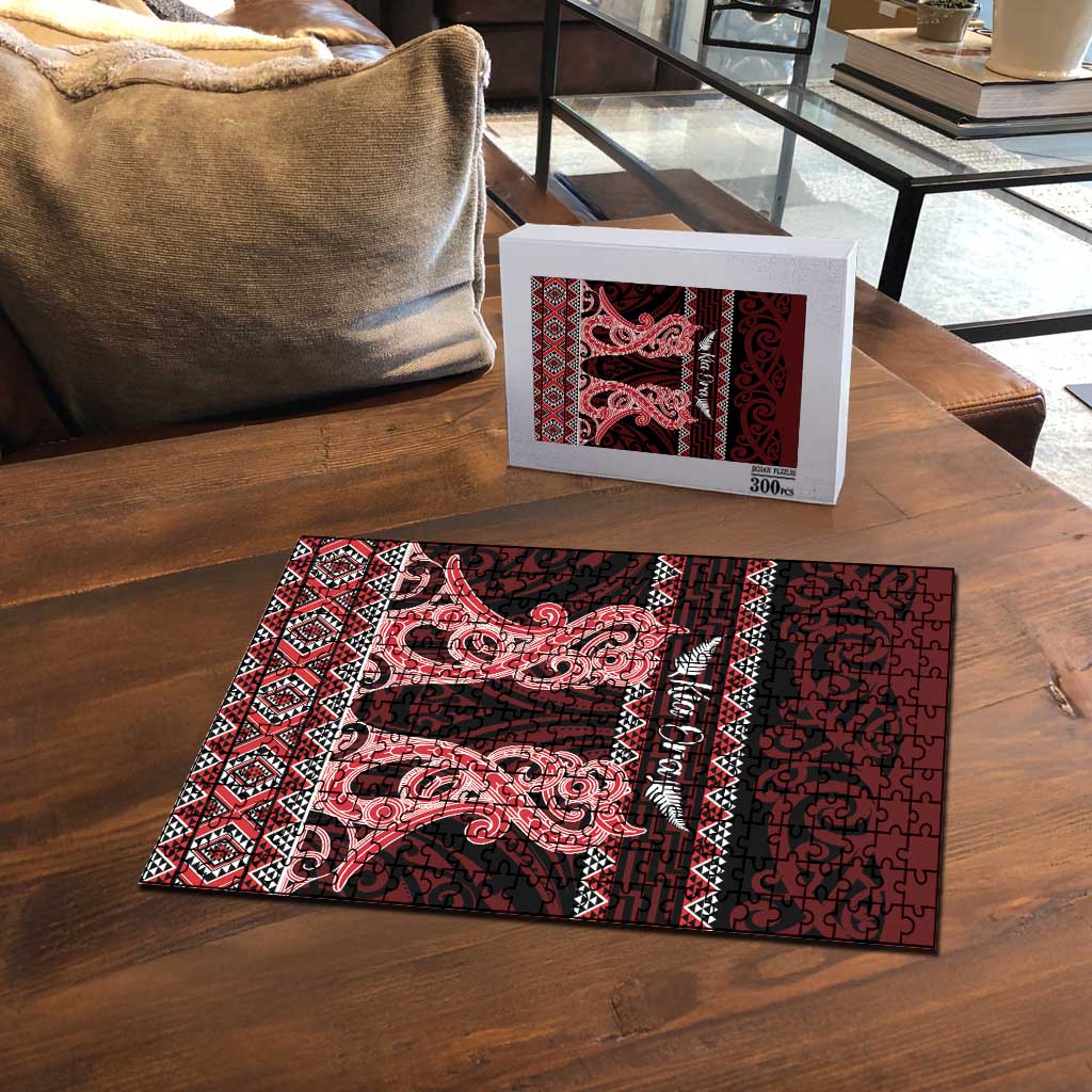 Kia Ora New Zealand Puzzle Maori Language Week Whero Taniko Motif - Vibe Hoodie