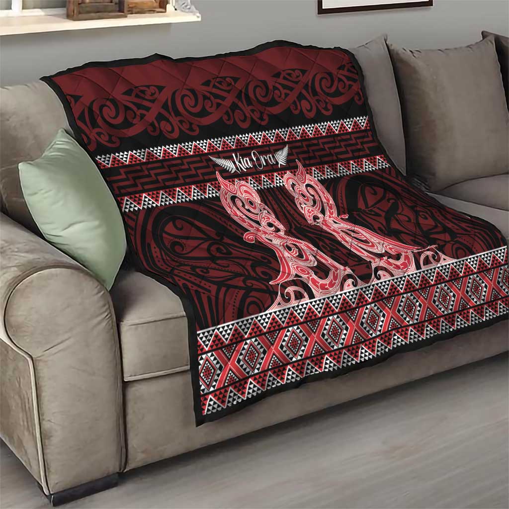 Kia Ora New Zealand Quilt Maori Language Week Whero Taniko Motif - Vibe Hoodie