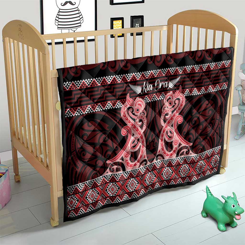 Kia Ora New Zealand Quilt Maori Language Week Whero Taniko Motif - Vibe Hoodie