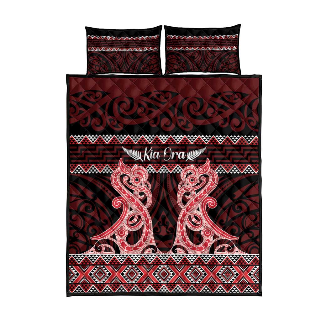 Kia Ora New Zealand Quilt Bed Set Maori Language Week Whero Taniko Motif - Vibe Hoodie