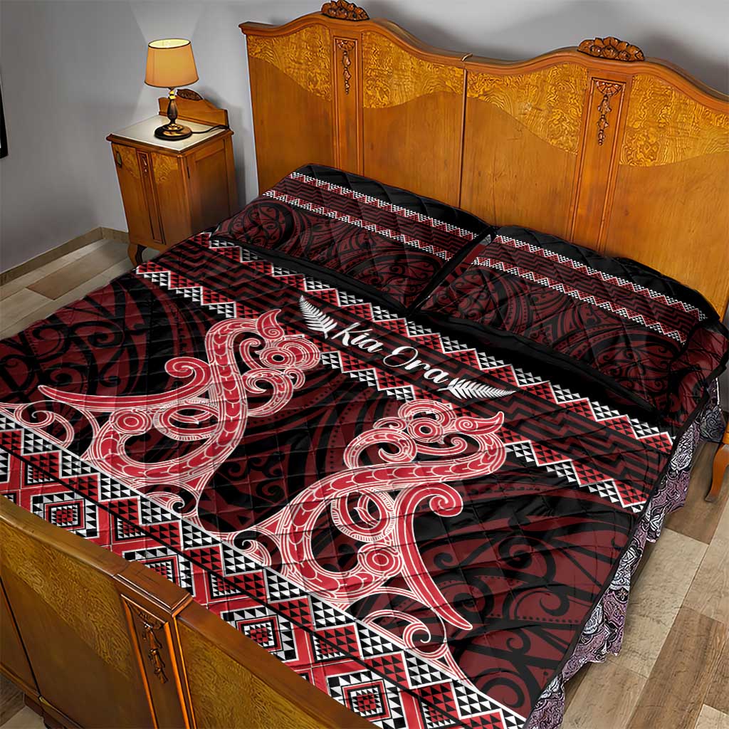 Kia Ora New Zealand Quilt Bed Set Maori Language Week Whero Taniko Motif - Vibe Hoodie