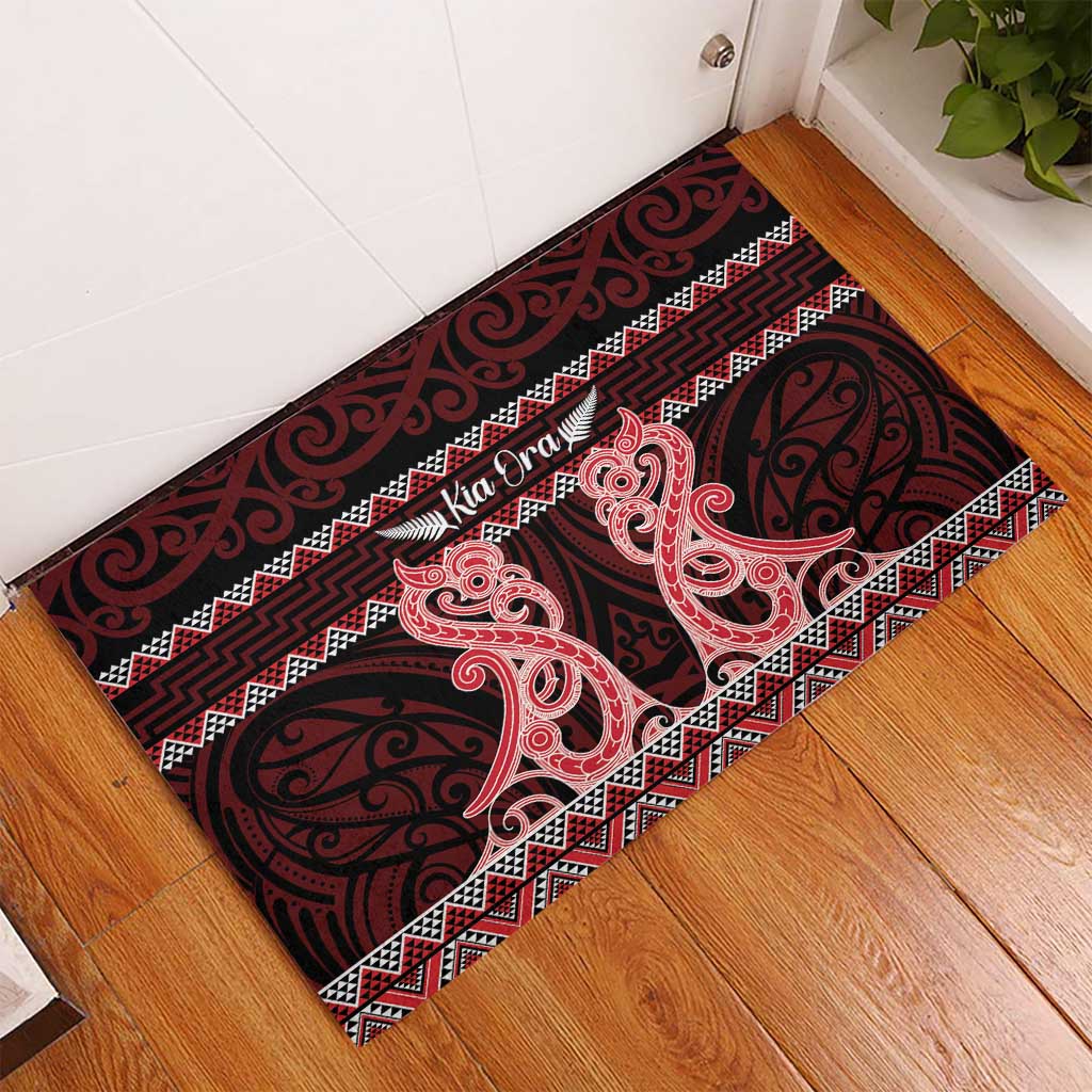 Kia Ora New Zealand Rubber Doormat Maori Language Week Whero Taniko Motif - Vibe Hoodie