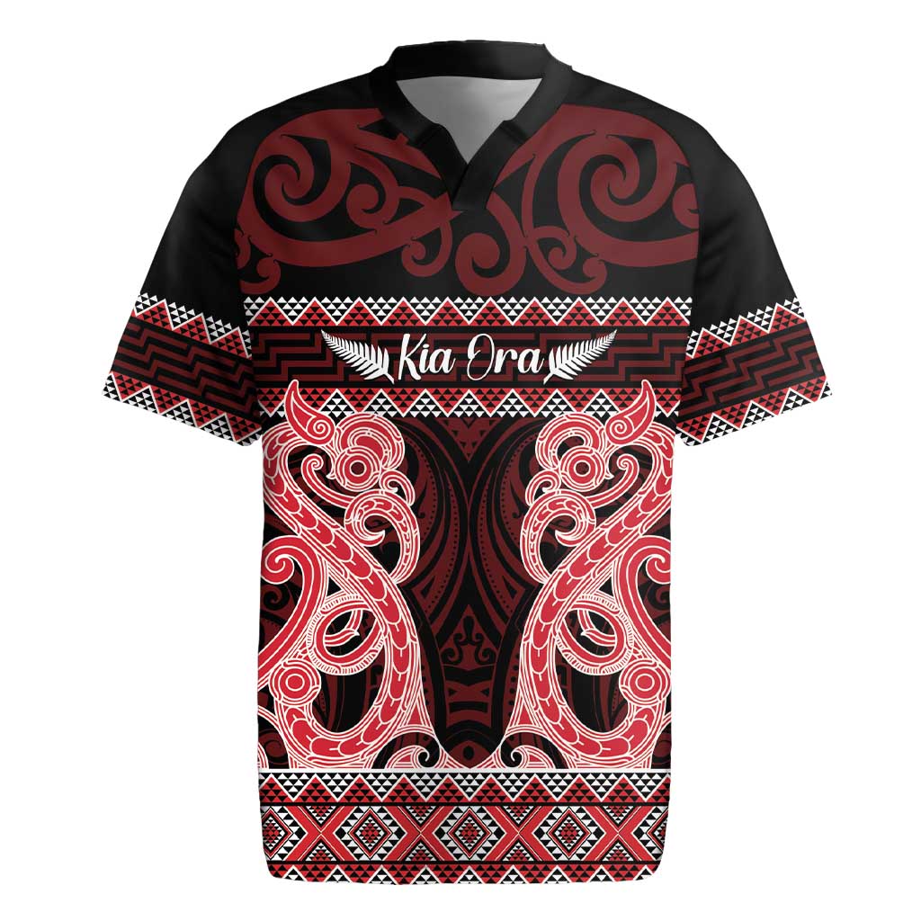 Kia Ora New Zealand Rugby Jersey Maori Language Week Whero Taniko Motif - Vibe Hoodie
