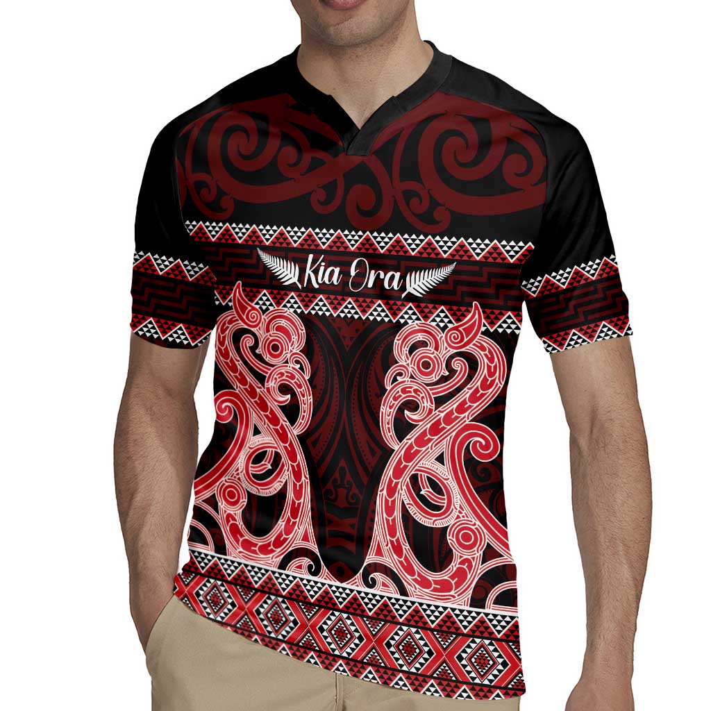 Kia Ora New Zealand Rugby Jersey Maori Language Week Whero Taniko Motif - Vibe Hoodie