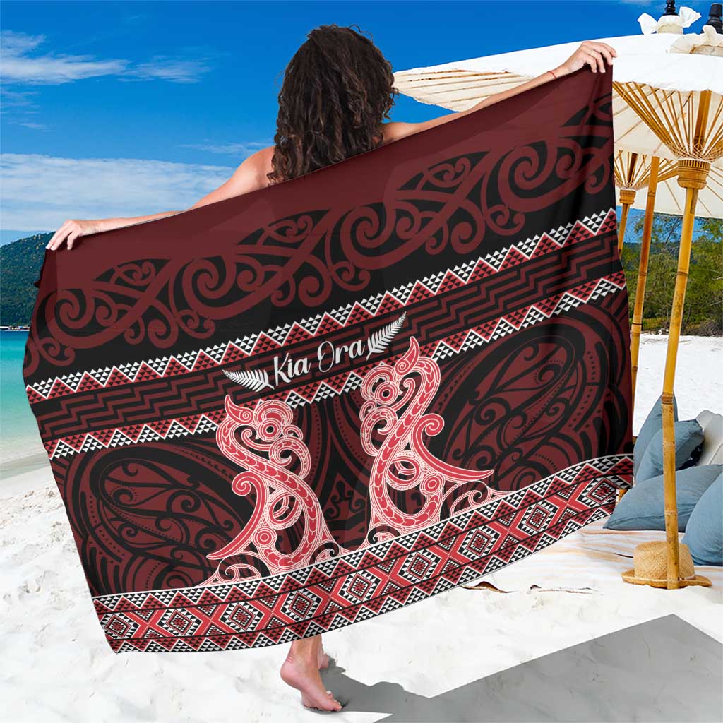 Kia Ora New Zealand Sarong Maori Language Week Whero Taniko Motif - Vibe Hoodie