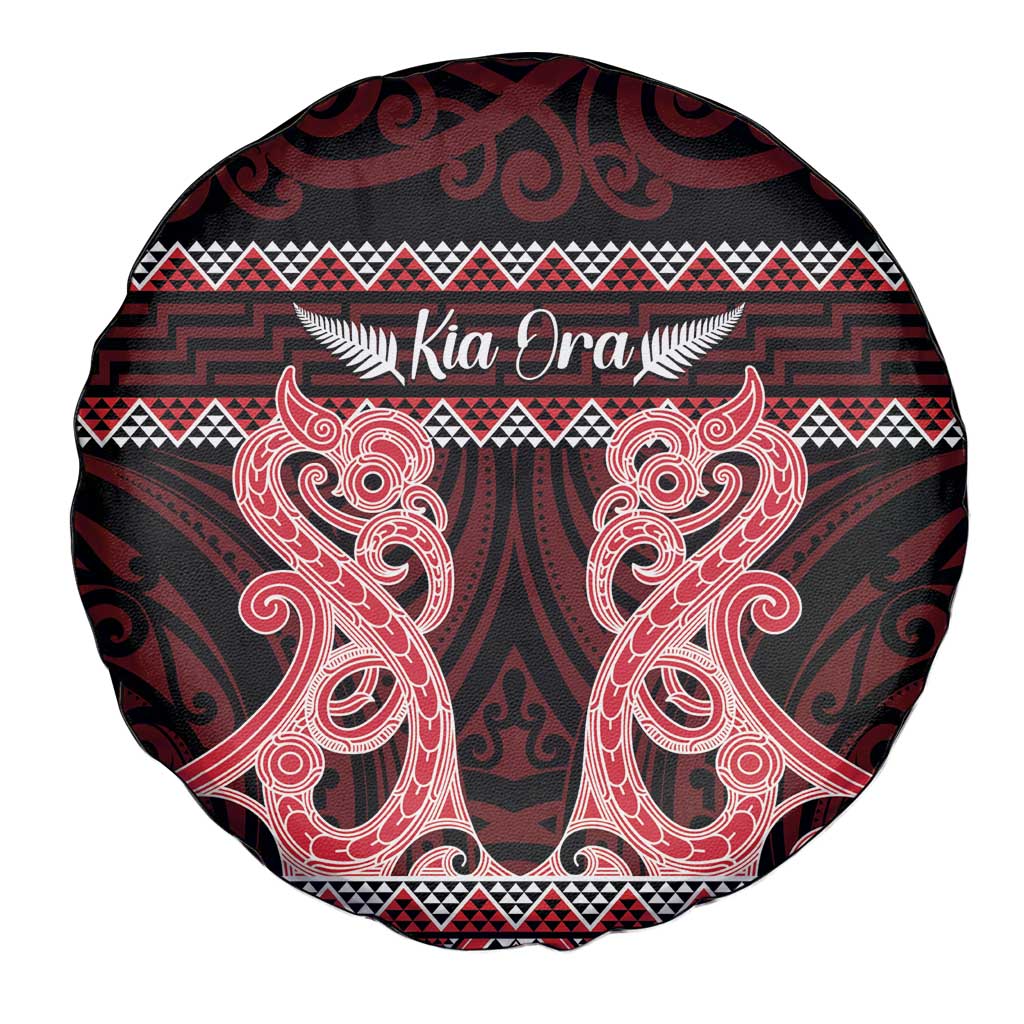 Kia Ora New Zealand Spare Tire Cover Maori Language Week Whero Taniko Motif - Vibe Hoodie
