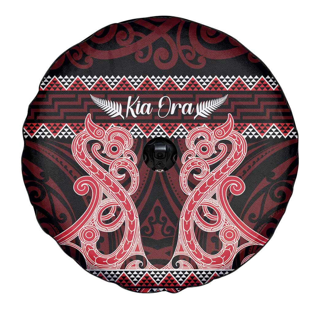 Kia Ora New Zealand Spare Tire Cover Maori Language Week Whero Taniko Motif - Vibe Hoodie
