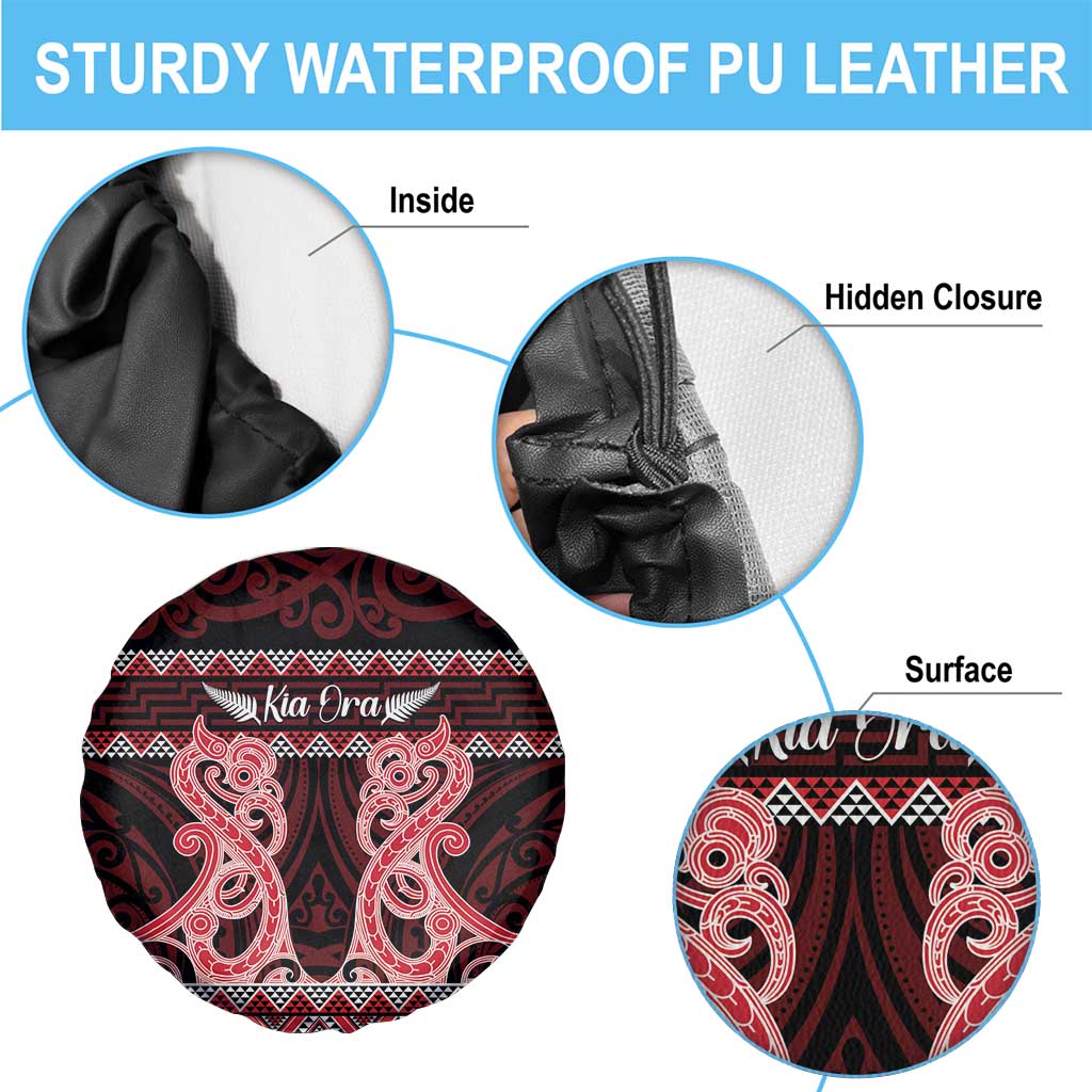 Kia Ora New Zealand Spare Tire Cover Maori Language Week Whero Taniko Motif - Vibe Hoodie