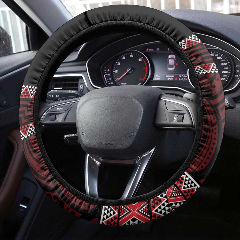 Kia Ora New Zealand Steering Wheel Cover Maori Language Week Whero Taniko Motif - Vibe Hoodie