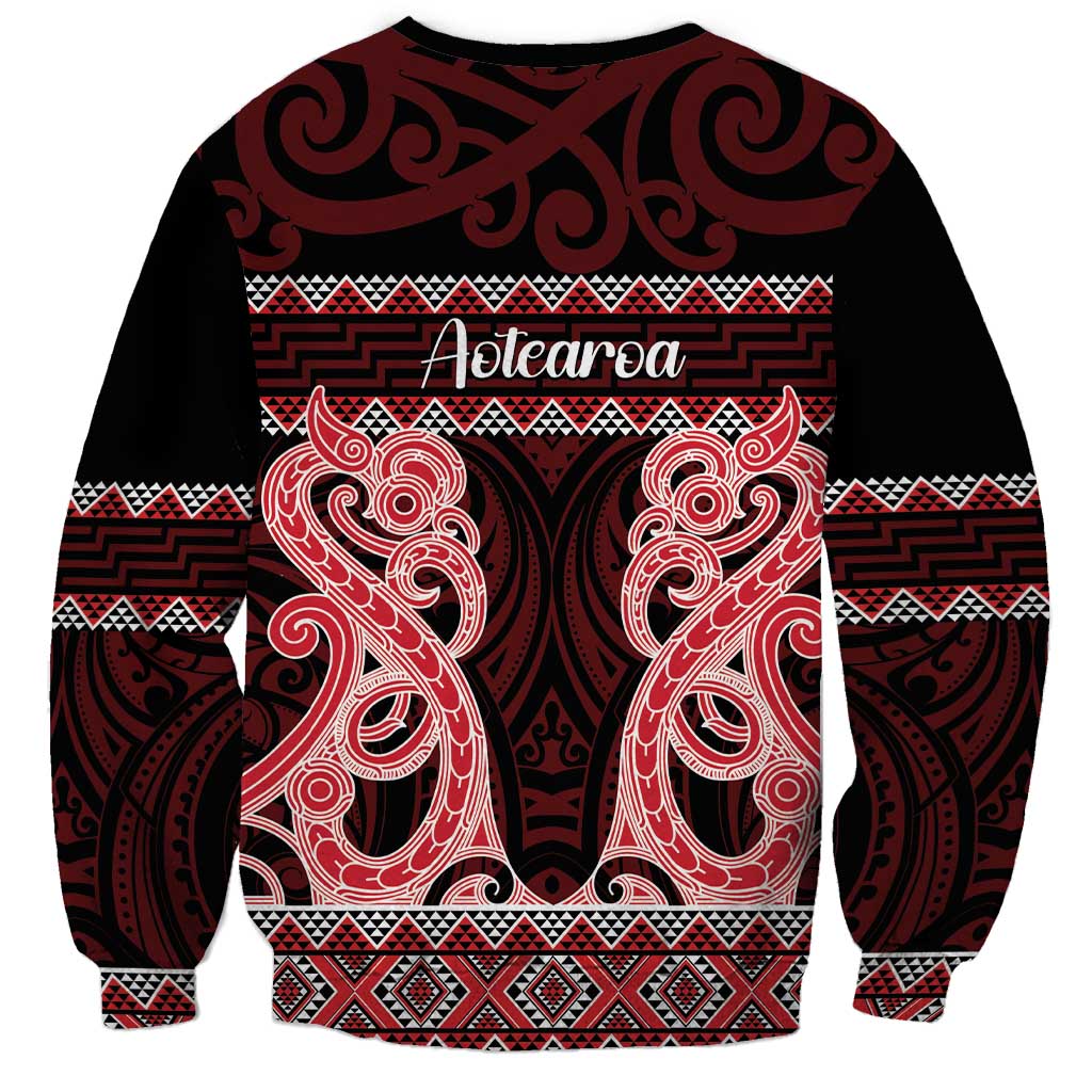 Kia Ora New Zealand Sweatshirt Maori Language Week Whero Taniko Motif - Vibe Hoodie