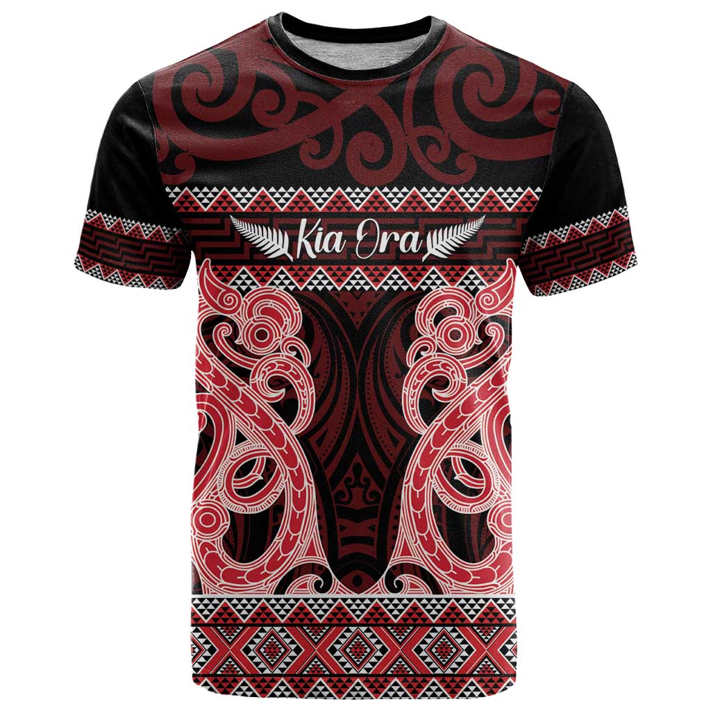 Kia Ora New Zealand T Shirt Maori Language Week Whero Taniko Motif - Vibe Hoodie