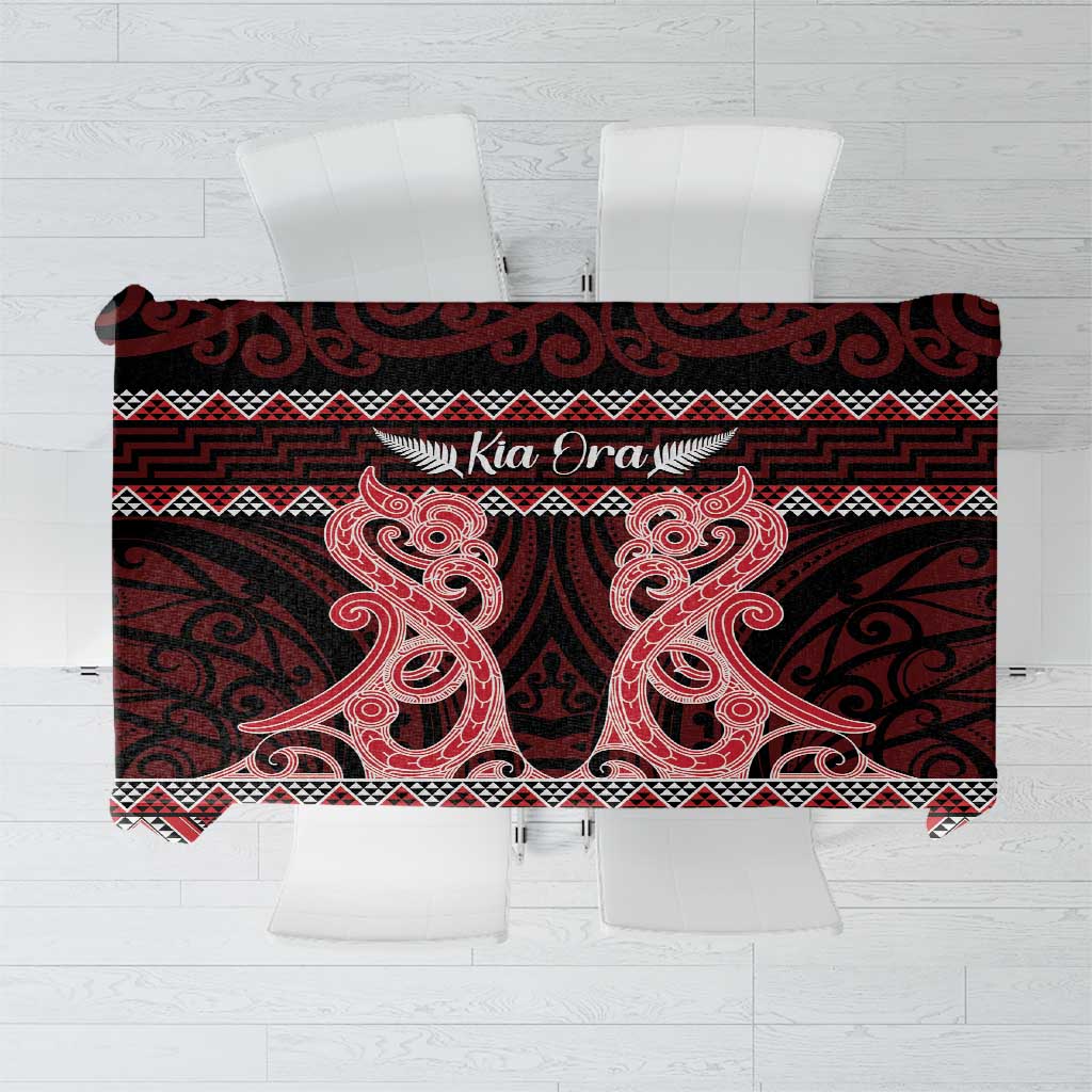 Kia Ora New Zealand Tablecloth Maori Language Week Whero Taniko Motif - Vibe Hoodie