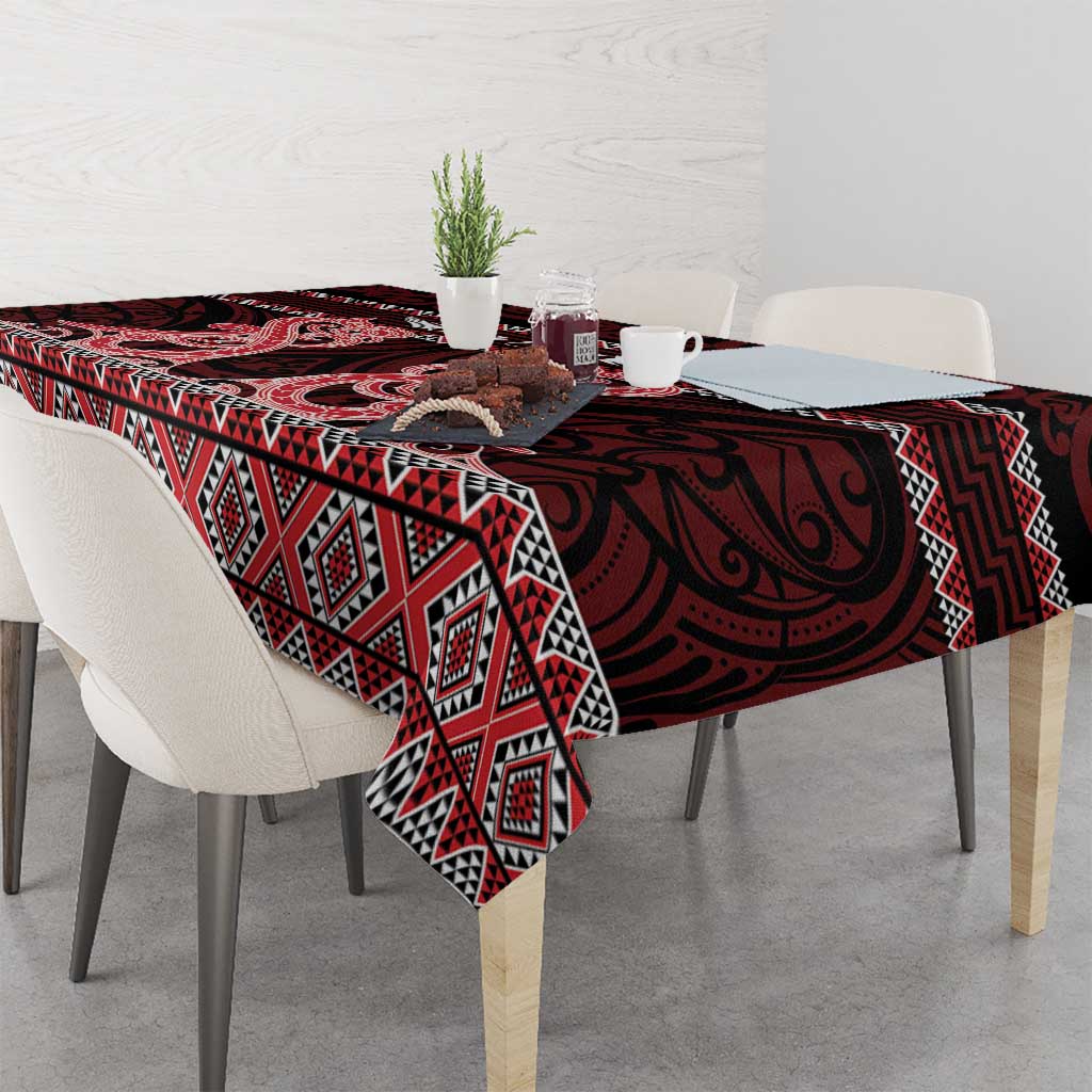 Kia Ora New Zealand Tablecloth Maori Language Week Whero Taniko Motif - Vibe Hoodie