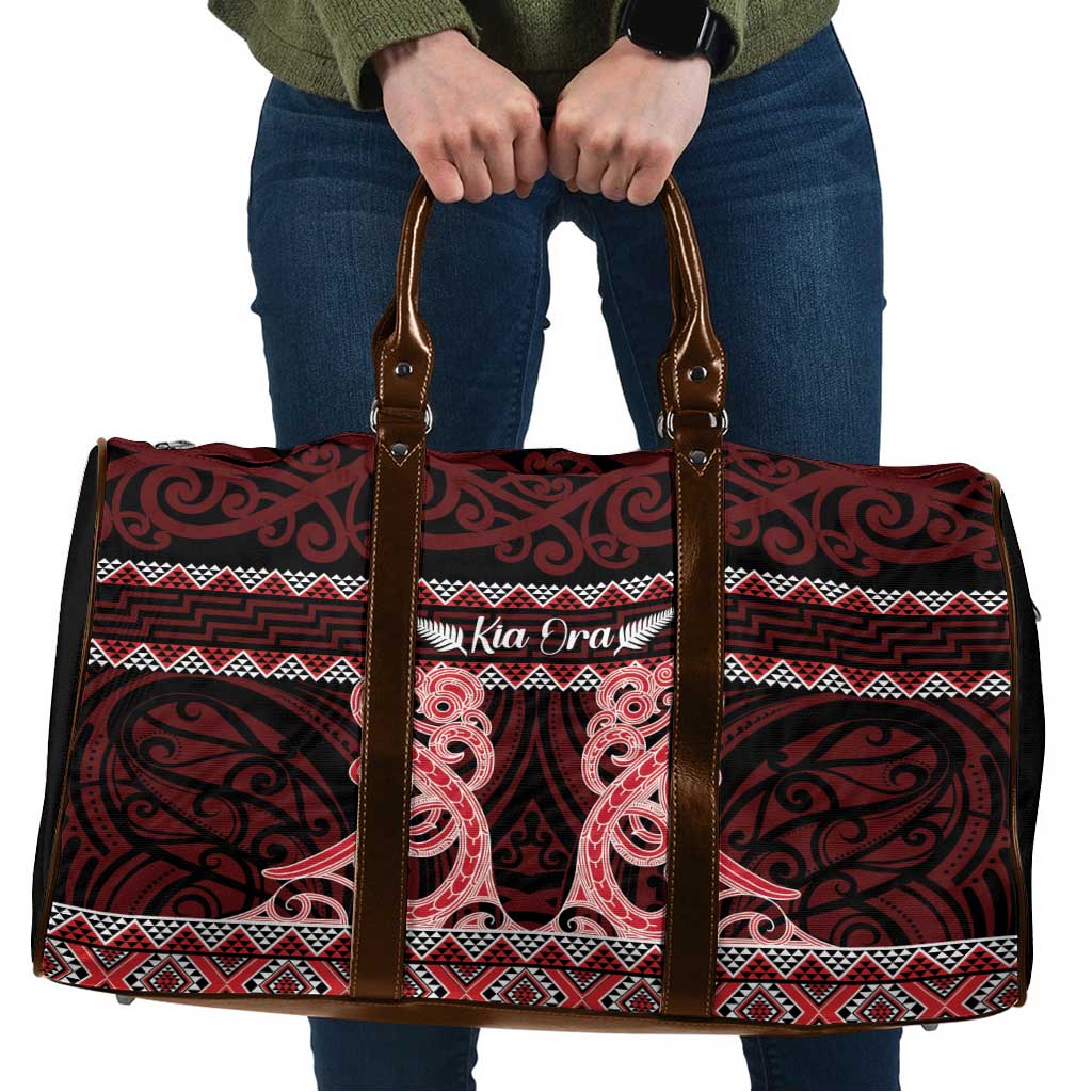 Kia Ora New Zealand Travel Bag Maori Language Week Whero Taniko Motif - Vibe Hoodie