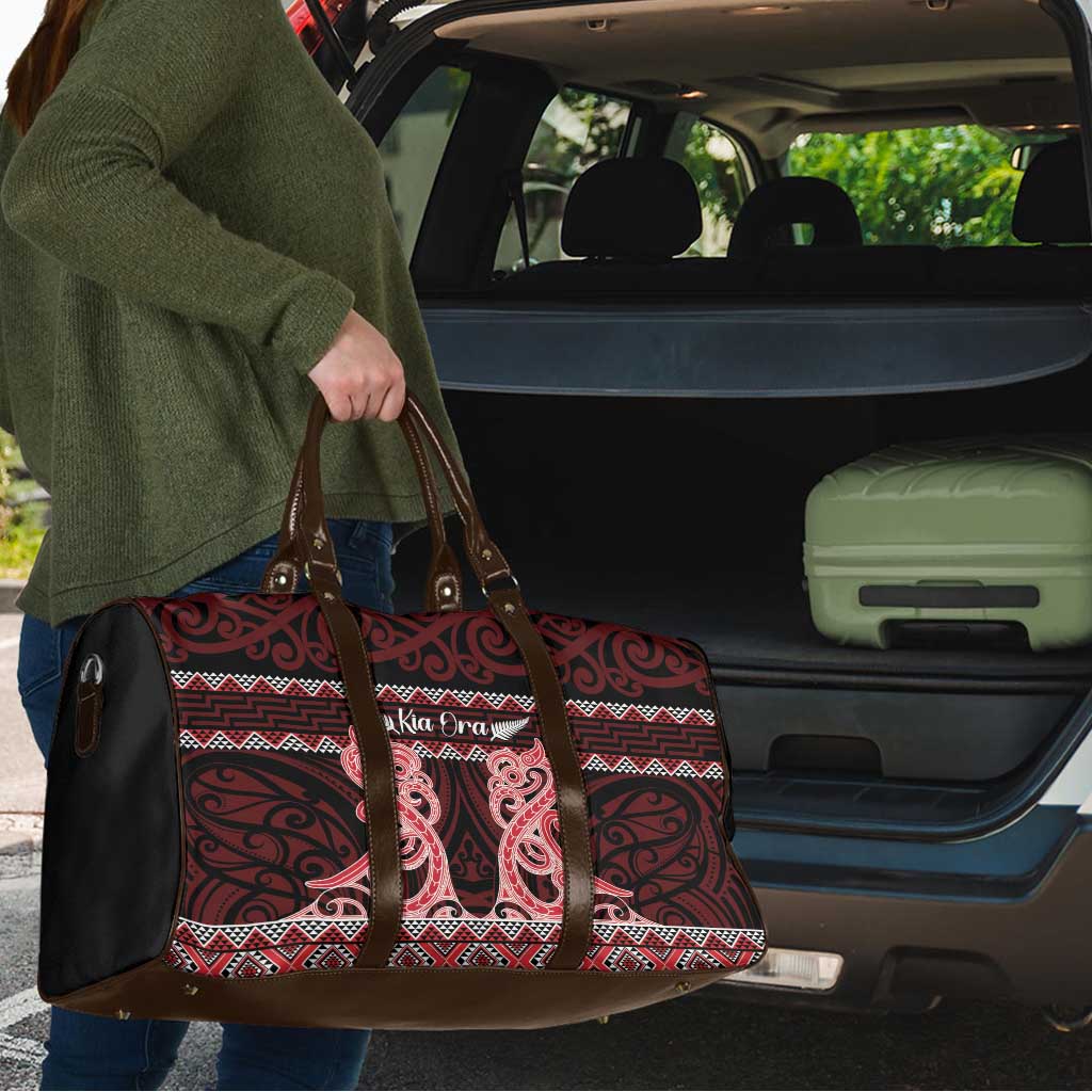 Kia Ora New Zealand Travel Bag Maori Language Week Whero Taniko Motif - Vibe Hoodie