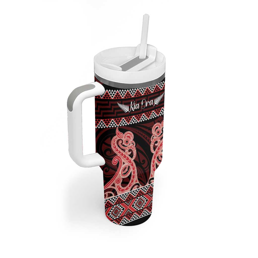 Kia Ora New Zealand Tumbler With Handle Maori Language Week Whero Taniko Motif - Vibe Hoodie