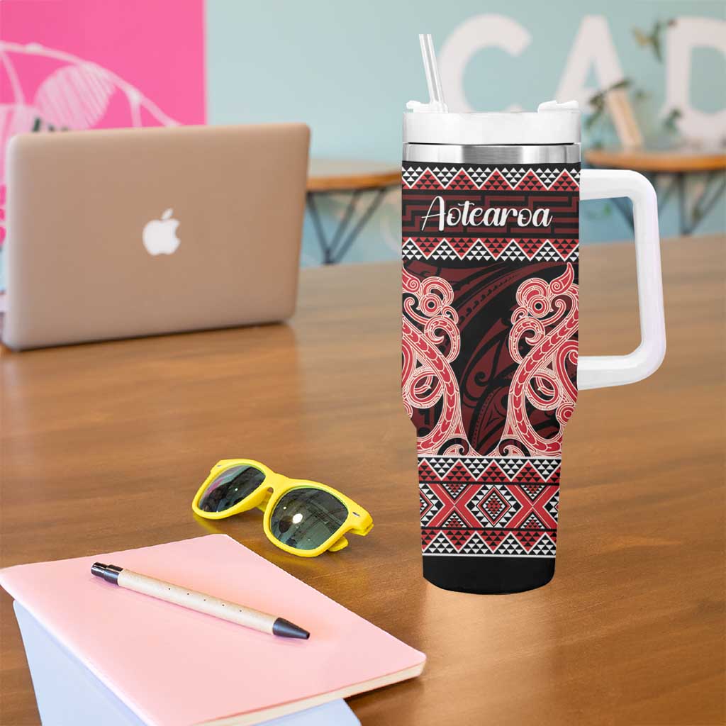Kia Ora New Zealand Tumbler With Handle Maori Language Week Whero Taniko Motif - Vibe Hoodie