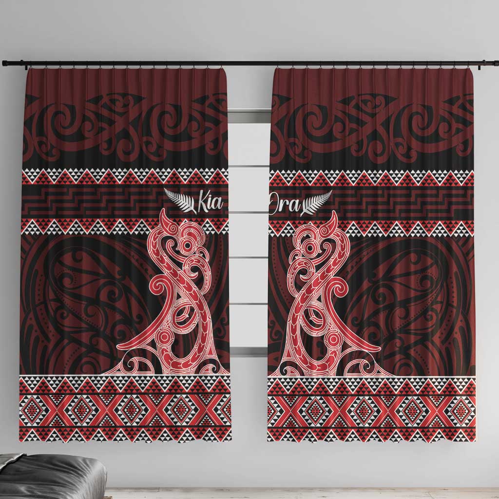 Kia Ora New Zealand Window Curtain Maori Language Week Whero Taniko Motif - Vibe Hoodie