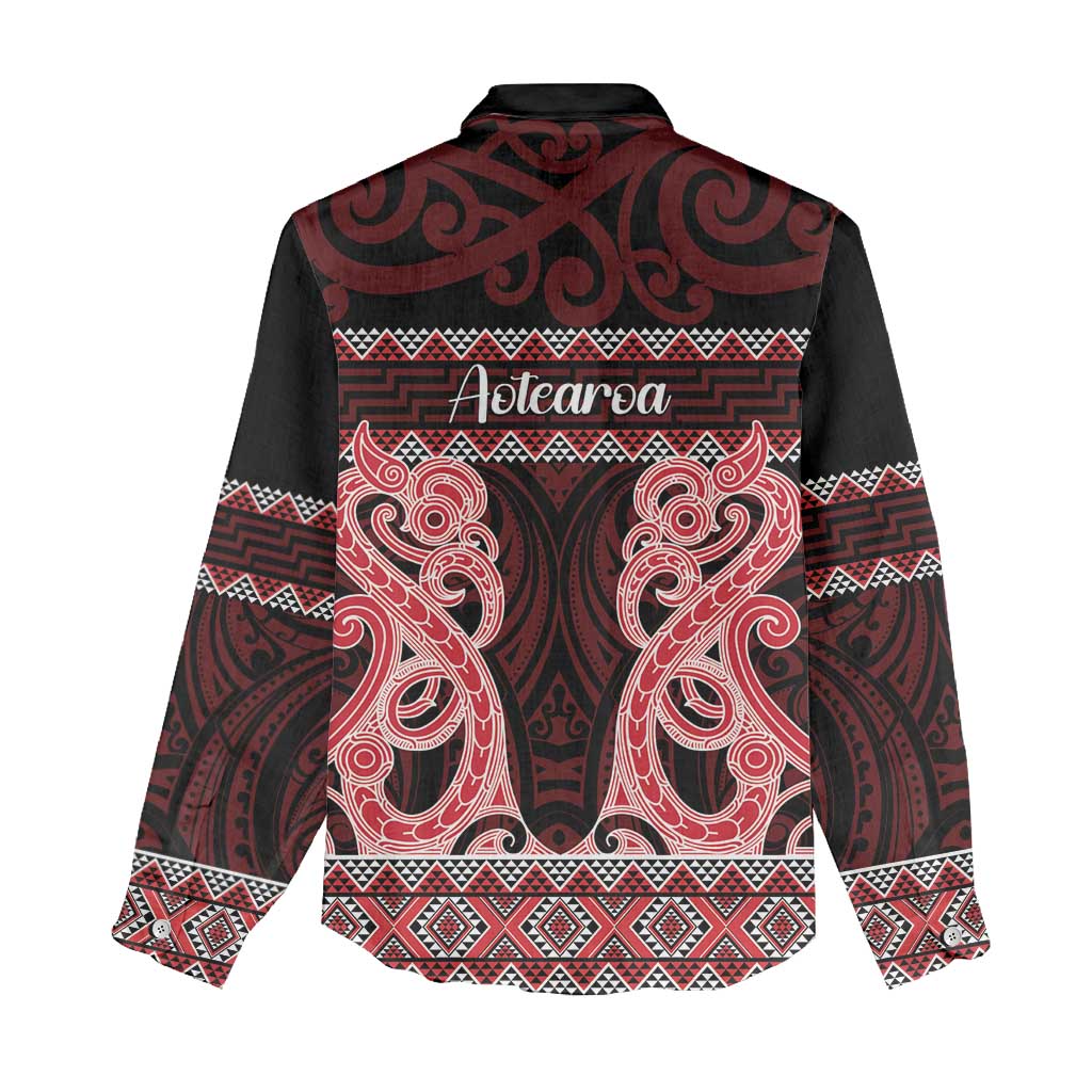 Kia Ora New Zealand Women Casual Shirt Maori Language Week Whero Taniko Motif - Vibe Hoodie