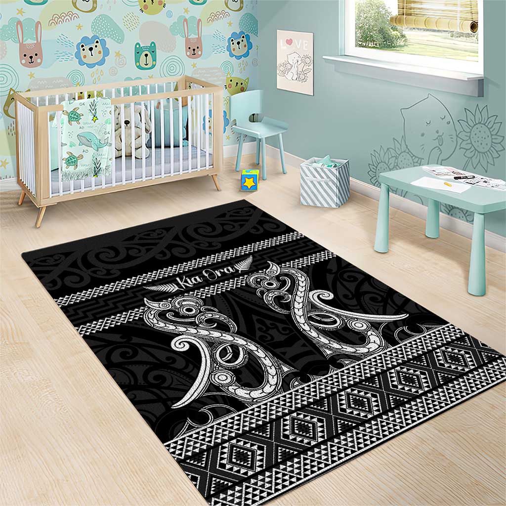 Kia Ora New Zealand Area Rug Maori Language Week Pango Taniko Motif - Vibe Hoodie