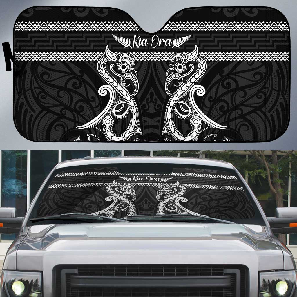 Kia Ora New Zealand Auto Sun Shade Maori Language Week Pango Taniko Motif - Vibe Hoodie