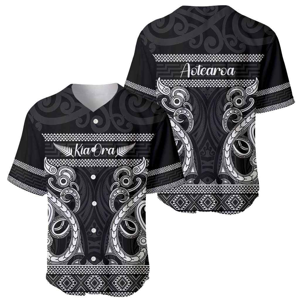 Kia Ora New Zealand Baseball Jersey Maori Language Week Pango Taniko Motif - Vibe Hoodie