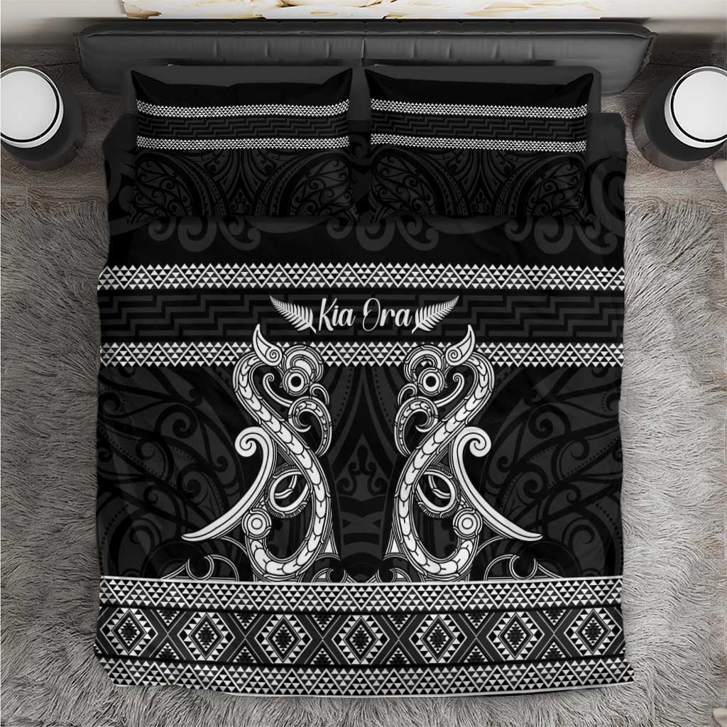 Kia Ora New Zealand Bedding Set Maori Language Week Pango Taniko Motif - Vibe Hoodie